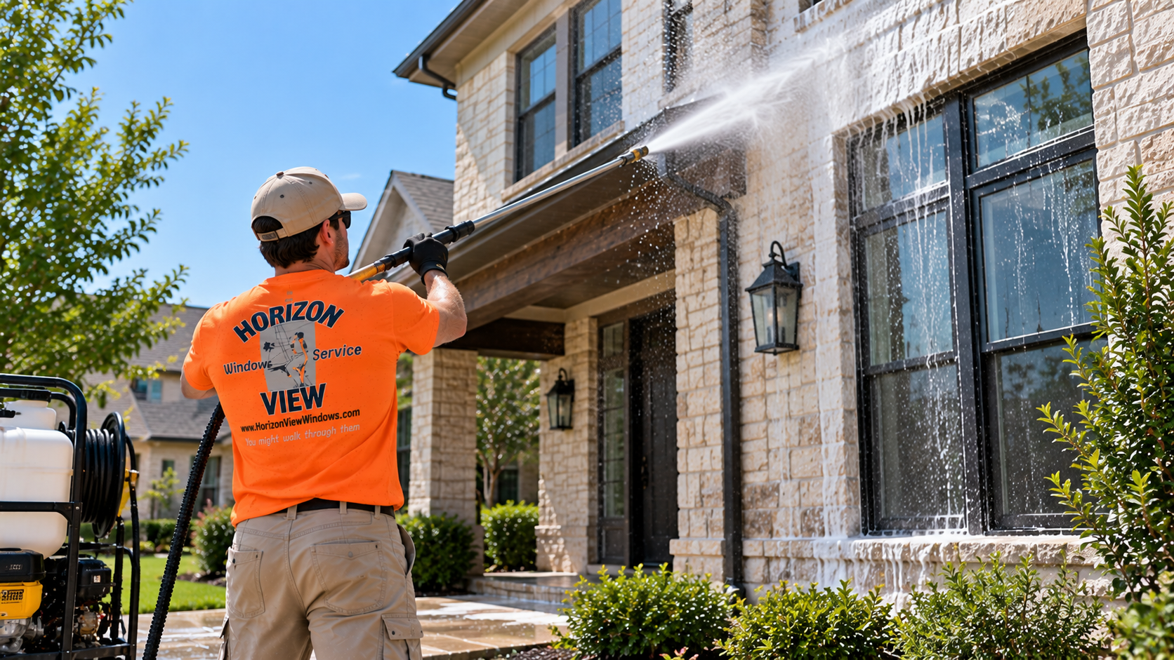 House exterior siding soft wash cleaning
