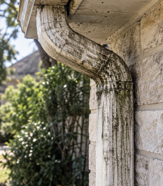 Horizon View technician clearing gutter debris in Fort Worth
